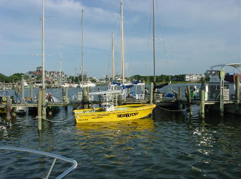 Ships of all colors shapes and sizes adorn the sleepy harbor at Ocracoke