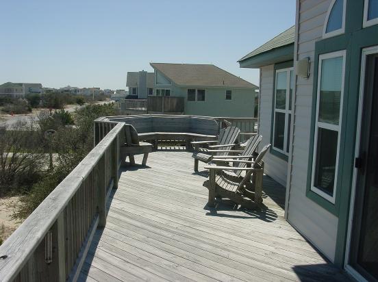 Upper deck on Smileaway...this view to the southeast.  Plenty of deck furniture